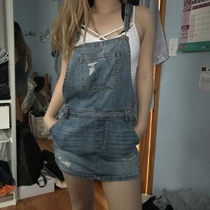 Medium Denim Overall Dress
